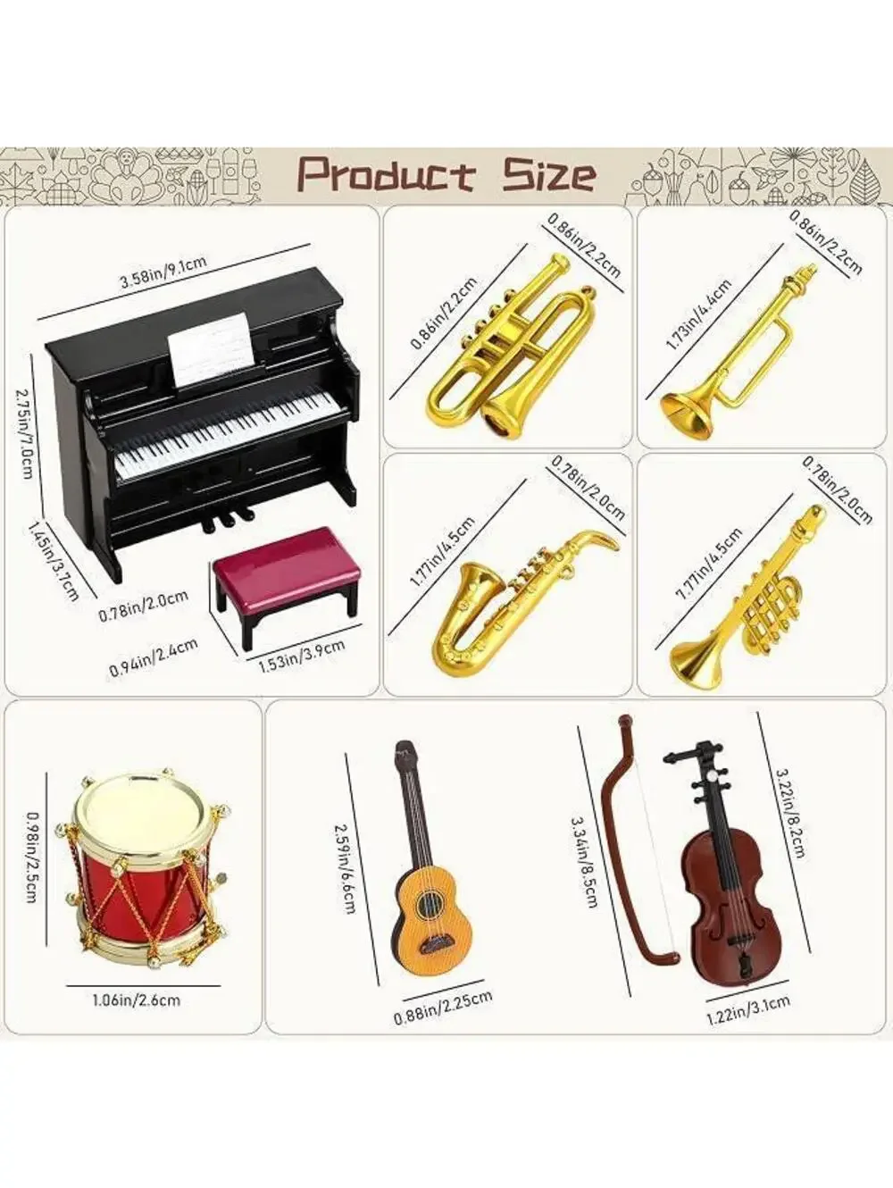Miniature Musical Instrument Set